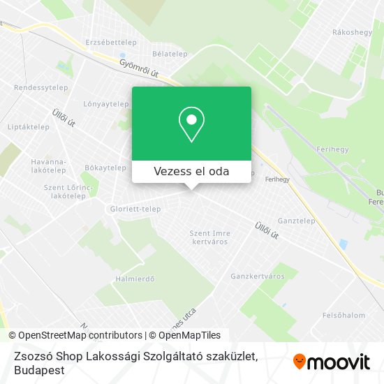 Zsozsó Shop Lakossági Szolgáltató szaküzlet térkép