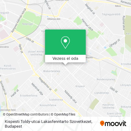 Kispesti Toldy-utcai Lakasfenntarto Szovetkezet térkép