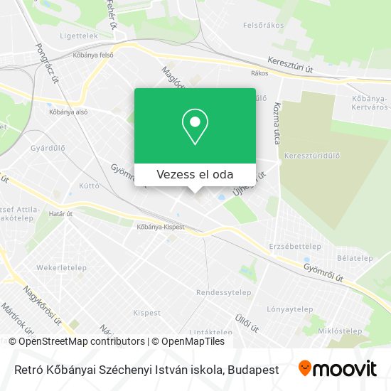 Retró Kőbányai Széchenyi István iskola térkép