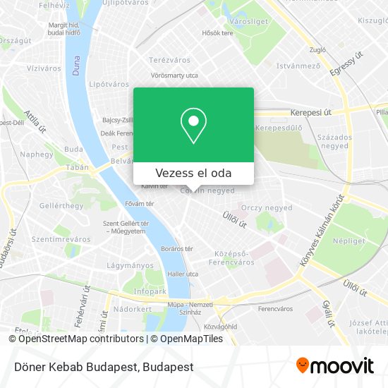 Döner Kebab Budapest térkép