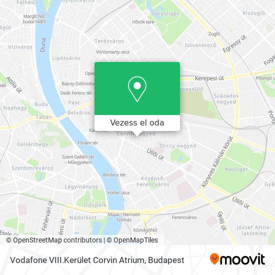 Vodafone VIII.Kerület Corvin Atrium térkép