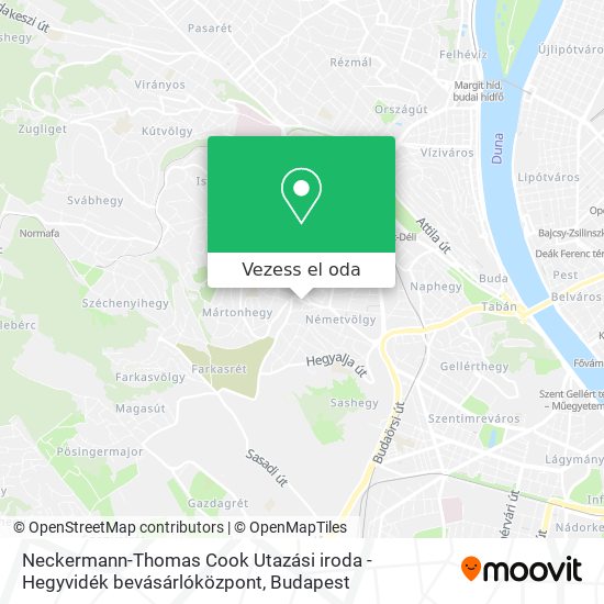 Neckermann-Thomas Cook Utazási iroda - Hegyvidék bevásárlóközpont térkép
