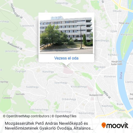 Mozgássérültek Pető András Nevelőképző és Nevelőintézetének Gyakorló Óvodája, Általános Iskolája, k térkép