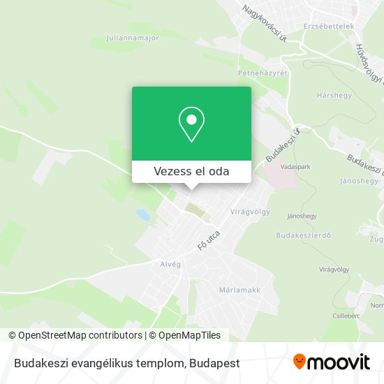 Budakeszi evangélikus templom térkép