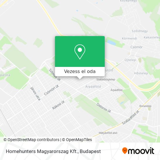 Homehunters Magyarorszag Kft. térkép