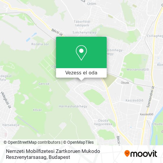 Nemzeti Mobilfizetesi Zartkoruen Mukodo Reszvenytarsasag térkép