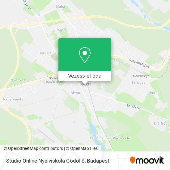 Studio Online Nyelviskola Gödöllő térkép