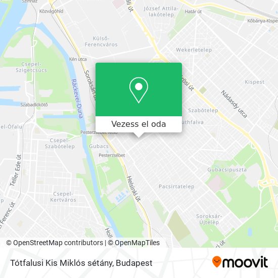 Tótfalusi Kis Miklós sétány térkép