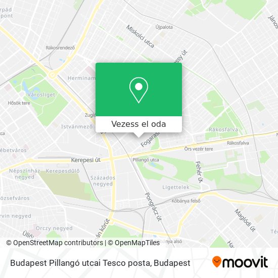 Budapest Pillangó utcai Tesco posta térkép