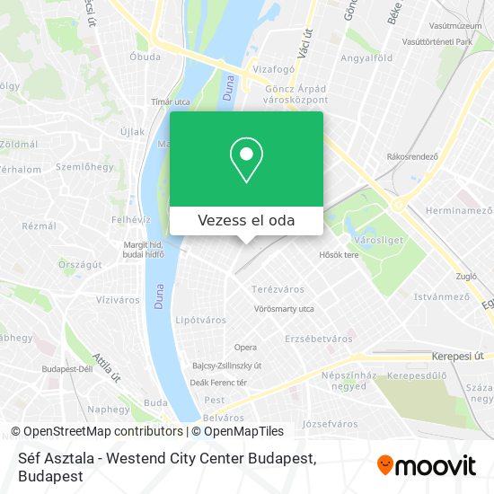 Séf Asztala - Westend City Center Budapest térkép