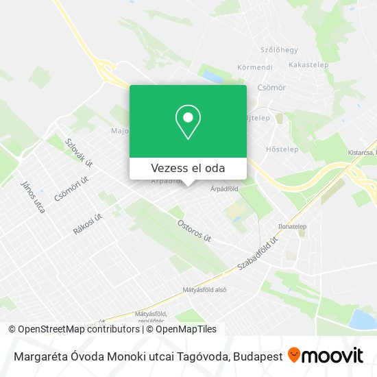 Margaréta Óvoda Monoki utcai Tagóvoda térkép
