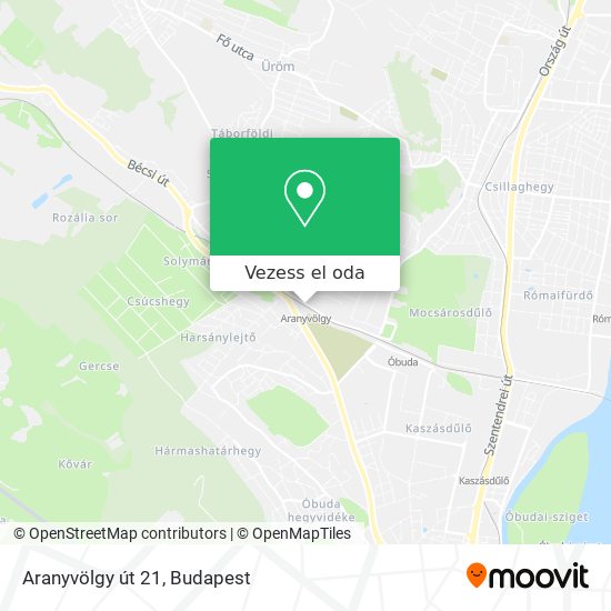 Aranyvölgy út 21 térkép