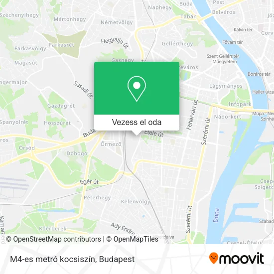 M4-es metró kocsiszín térkép