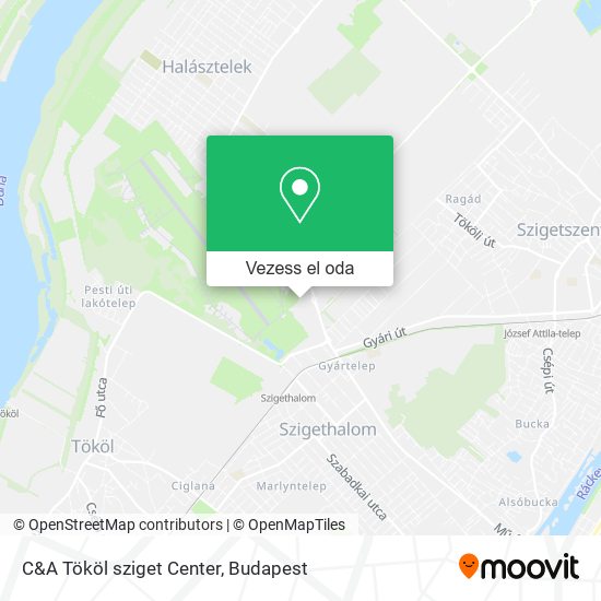 C&A Tököl sziget Center térkép