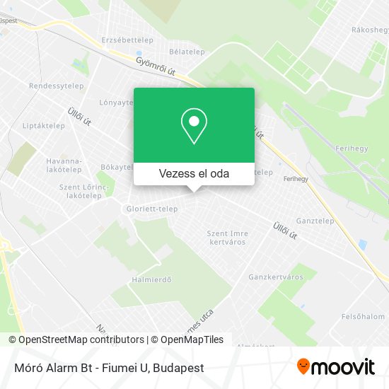 Móró Alarm Bt - Fiumei U térkép