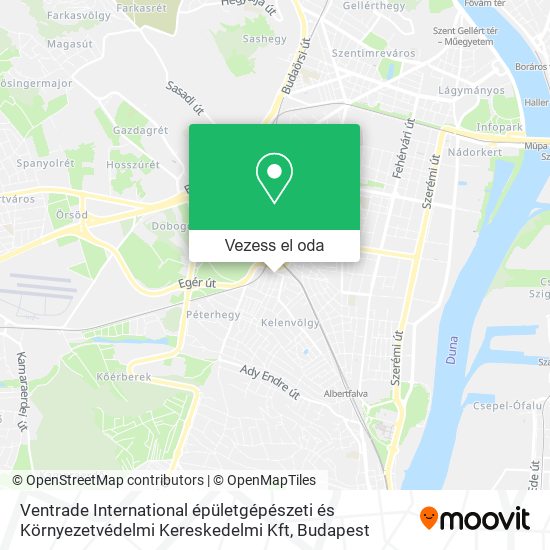 Ventrade International épületgépészeti és Környezetvédelmi Kereskedelmi Kft térkép