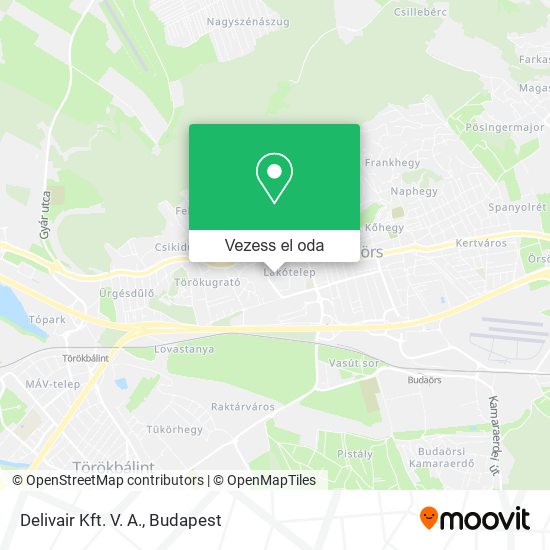 Delivair Kft. V. A. térkép