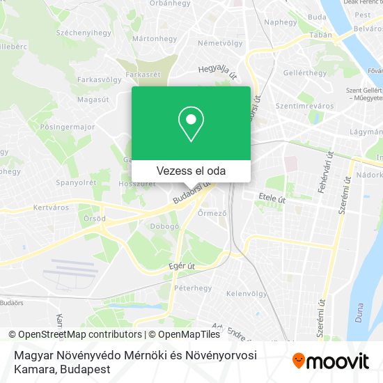 Magyar Növényvédo Mérnöki és Növényorvosi Kamara térkép
