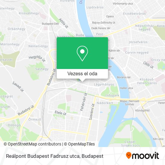 Reálpont Budapest Fadrusz utca térkép