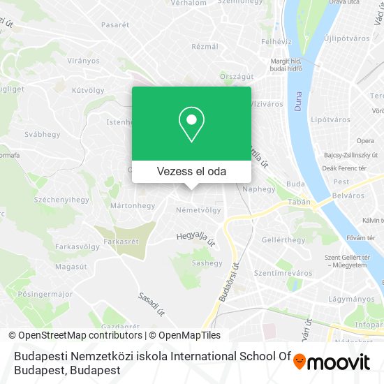 Budapesti Nemzetközi iskola International School Of Budapest térkép