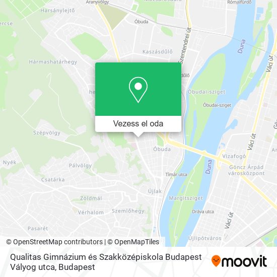 Qualitas Gimnázium és Szakközépiskola Budapest Vályog utca térkép