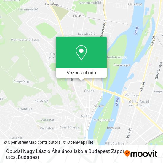 Óbudai Nagy László Általános iskola Budapest Zápor utca térkép