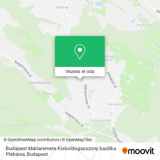 Budapest Máriaremete Kisboldogasszony bazilika Plébánia térkép