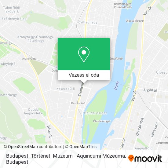 Budapesti Történeti Múzeum - Aquincumi Múzeuma térkép