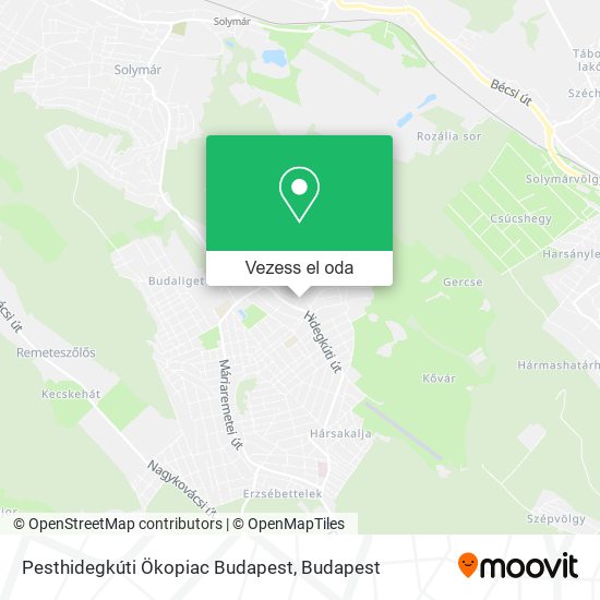 Pesthidegkúti Ökopiac Budapest térkép