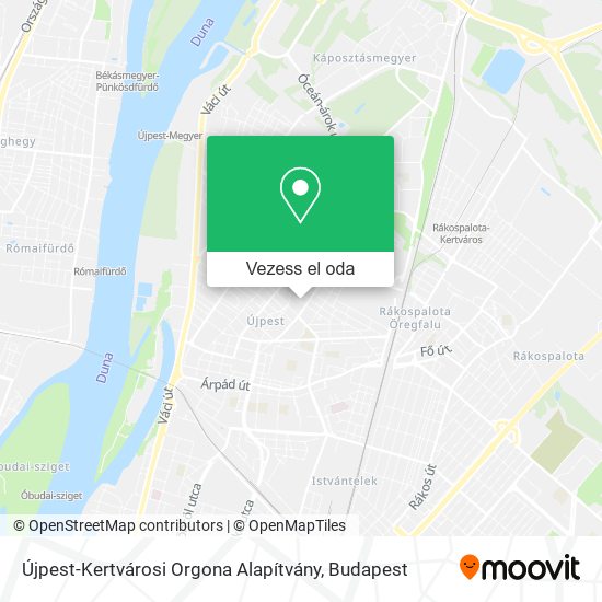 Újpest-Kertvárosi Orgona Alapítvány térkép