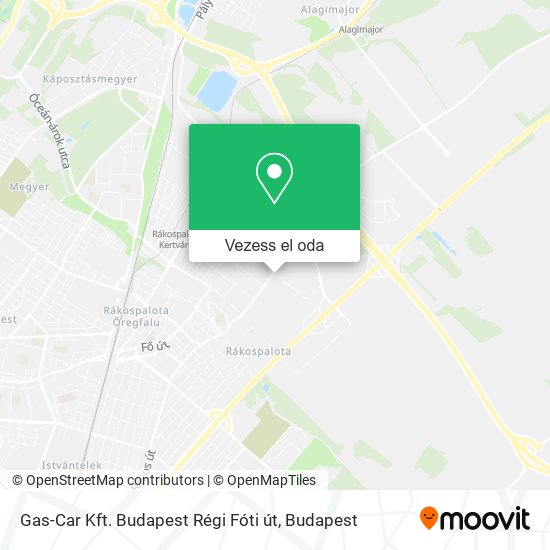 Gas-Car Kft. Budapest Régi Fóti út térkép