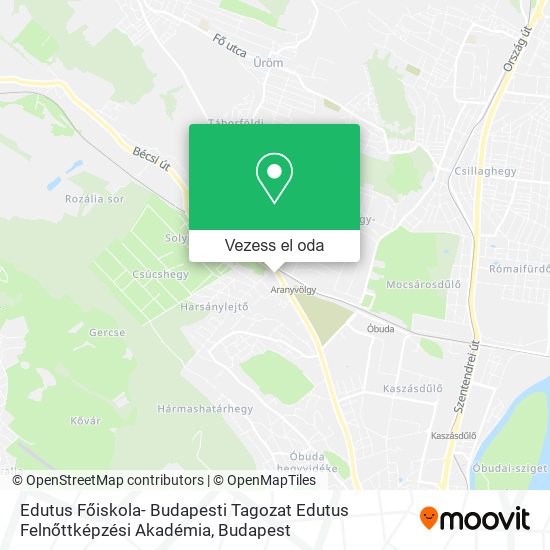 Edutus Főiskola- Budapesti Tagozat Edutus Felnőttképzési Akadémia térkép