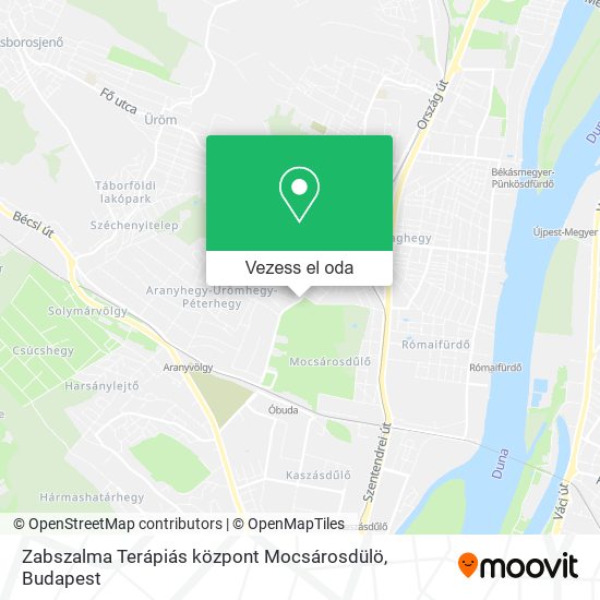 Zabszalma Terápiás központ Mocsárosdülö térkép