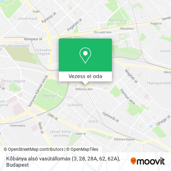 Kőbánya alsó vasútállomás (3, 28, 28A, 62, 62A) térkép