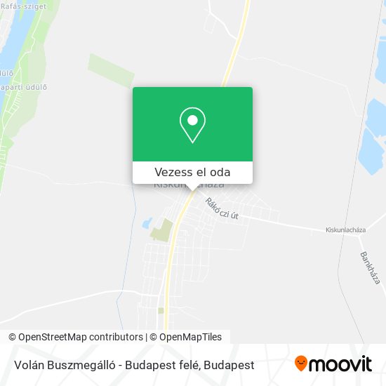 Volán Buszmegálló - Budapest felé térkép