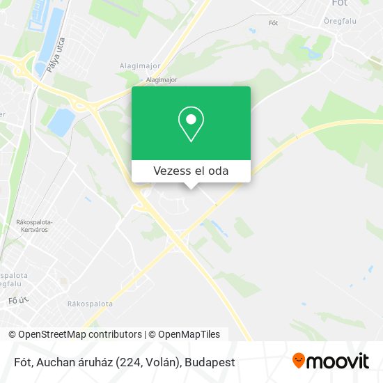 Fót, Auchan áruház (224, Volán) térkép