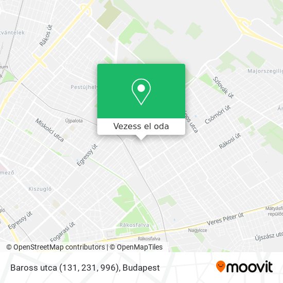 Baross utca (131, 231, 996) térkép
