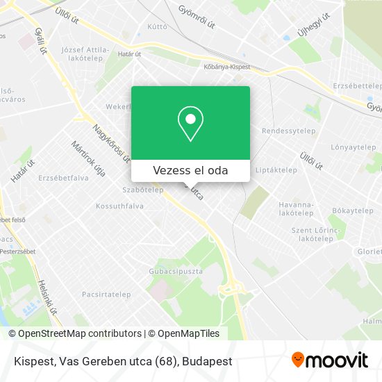 Kispest, Vas Gereben utca (68) térkép