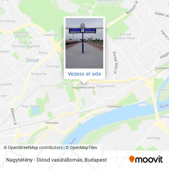 Nagytétény - Diósd vasútállomás térkép
