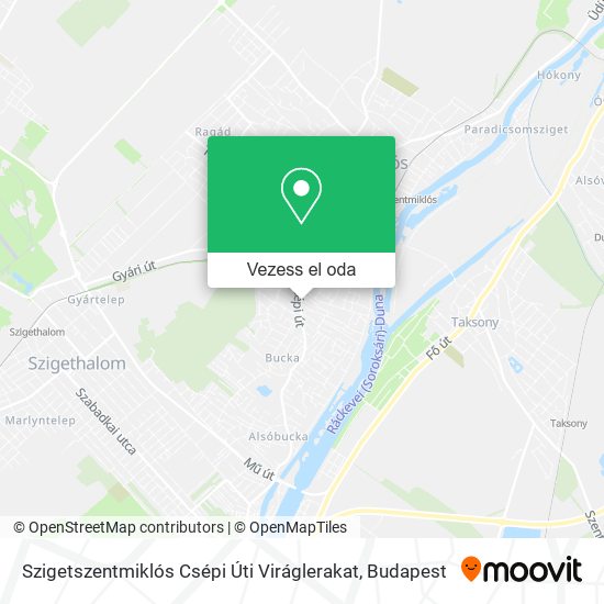 Szigetszentmiklós Csépi Úti Viráglerakat térkép