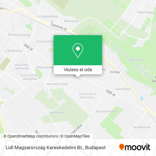 Lidl Magyarország Kereskedelmi Bt. térkép