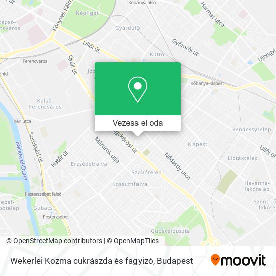 Wekerlei Kozma cukrászda és fagyizó térkép