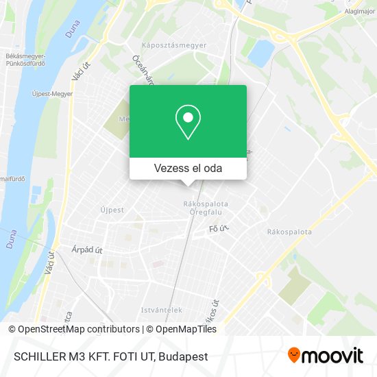 SCHILLER M3 KFT. FOTI UT térkép