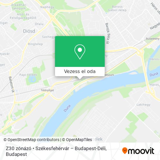Z30 zónázó • Székesfehérvár – Budapest-Déli térkép