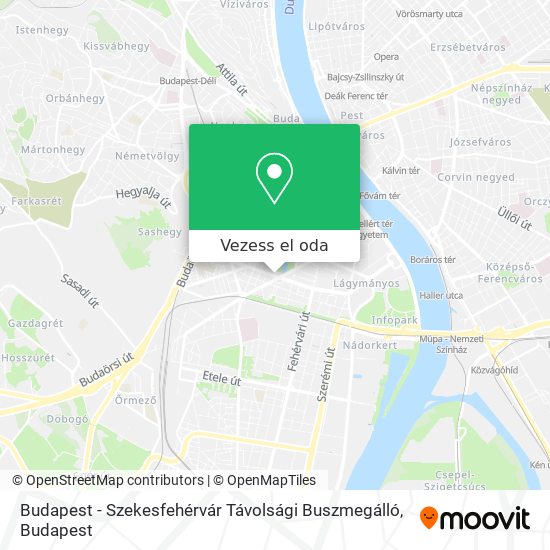Budapest - Szekesfehérvár Távolsági Buszmegálló térkép