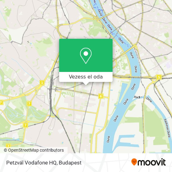 Petzvál Vodafone HQ térkép