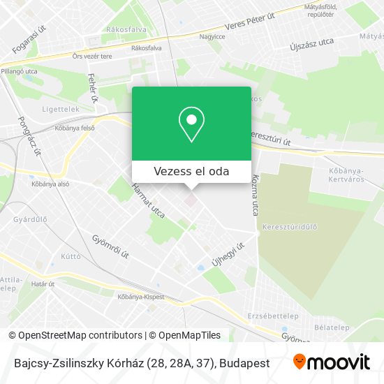 Bajcsy-Zsilinszky Kórház (28, 28A, 37) térkép