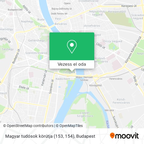 Magyar tudósok körútja (153, 154) térkép