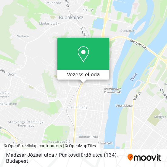 Madzsar József utca / Pünkösdfürdő utca (134) térkép