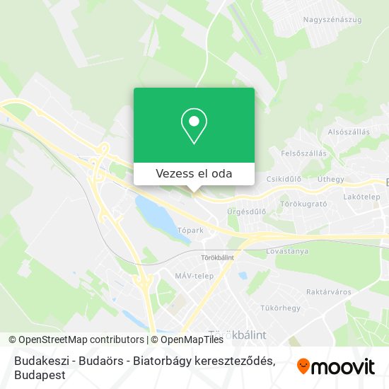 Budakeszi - Budaörs - Biatorbágy kereszteződés térkép